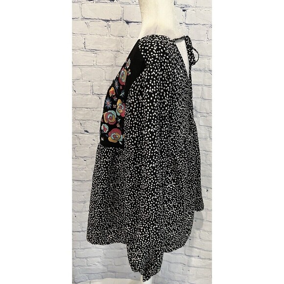NWT ODDY embroidered Floral top tunic blouse Top Bohemian Flowy Style size Large - Picture 3 of 7